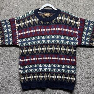 Vintage Bananas By Nancy Bossio Mens MEDIUM Coogi Style Cosby Argyle Sweater USA